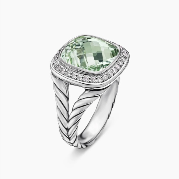 David Yurman Albion® Ring Sterling Silver with Prasiolite and Diamonds, 11mm - Picture 5 of 6